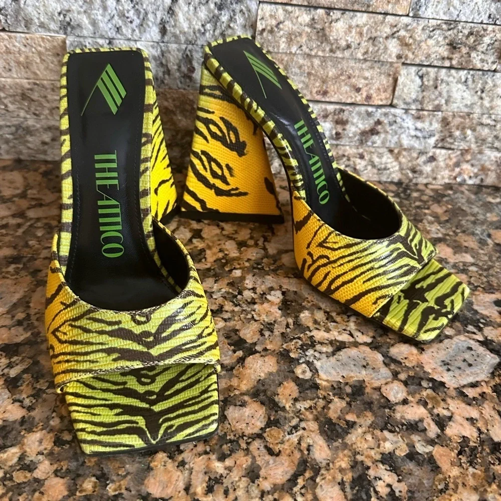 The Attico Women's Devon Anais Snake Effect Slide Sandals